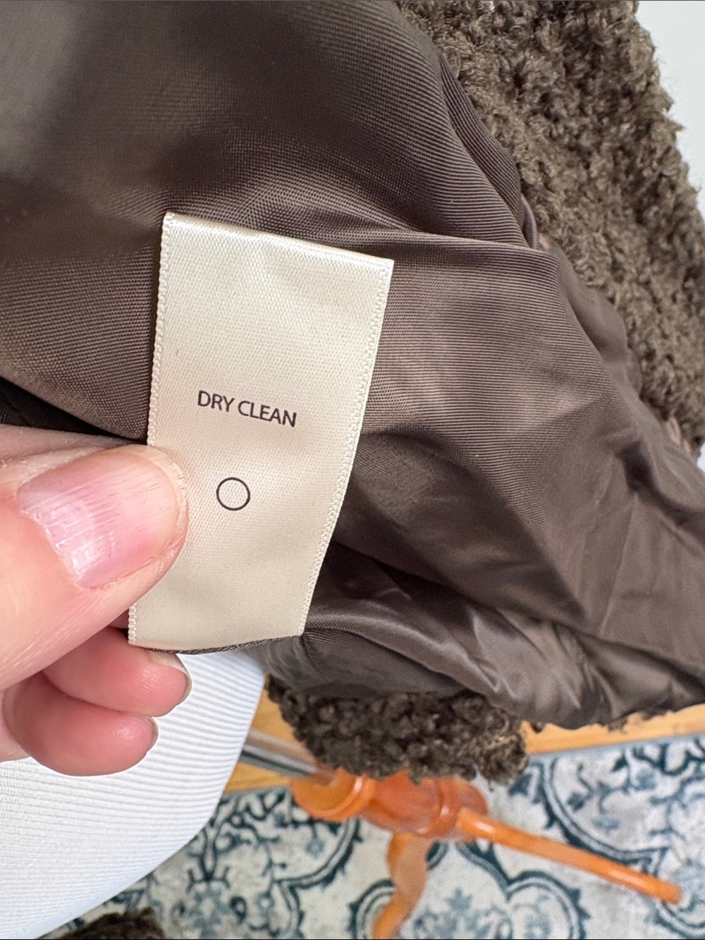 Max Studio Chocolate Brown with a tint of Olive Teddy Coat L - Picture 4 of 8